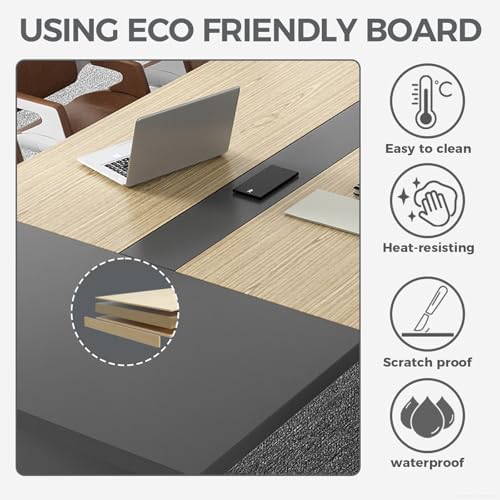 11.5 ft Conference Table for 12 People, Large Meeting Table with Built-In Power Outlet, Cable Management &, alternate view 5