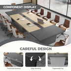 11.5 ft Conference Table for 12 People, Large Meeting Table with Built-In Power Outlet, Cable Management &, alternate view 6