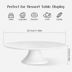 11.5 Inch White Cake Stands, Porcelain Cake Plate, Round Dessert Display, Cake Pedestal Stand, Cupcake Stand for, alternate