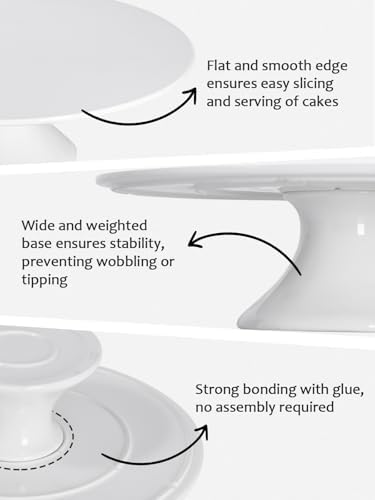 11.5 Inch White Cake Stands, Porcelain Cake Plate, Round Dessert Display, Cake Pedestal Stand, Cupcake Stand for, alternate