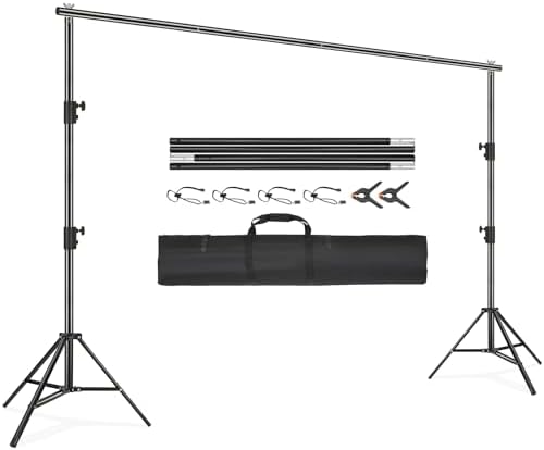11.5 x 9.6 ft Heavy Duty Backdrop Stand, Height Adjustable Photography Backdrop Stand, Background Support System