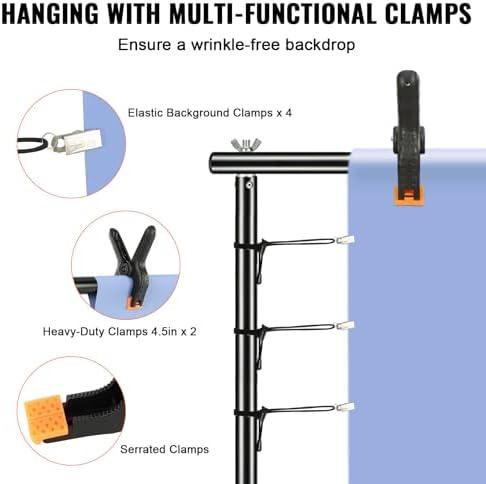 11.5 x 9.6 ft Heavy Duty Backdrop Stand, Height Adjustable Photography Backdrop Stand, Background Support System, alternate