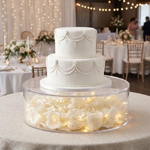 11.8 Inch Clear Acrylic Cake Stand, Round Cylinder Display Riser Dessert Cupcake Holder with Hollow Bottom, alternate view 2