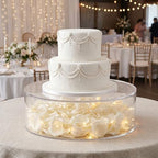 11.8 Inch Clear Acrylic Cake Stand, Round Cylinder Display Riser Dessert Cupcake Holder with Hollow Bottom, alternate view 2