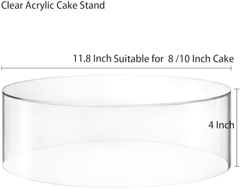 11.8 Inch Clear Acrylic Cake Stand, Round Cylinder Display Riser Dessert Cupcake Holder with Hollow Bottom, alternate view 3