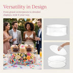 11.8 Inch Clear Acrylic Cake Stand, Round Cylinder Display Riser Dessert Cupcake Holder with Hollow Bottom, alternate view 6