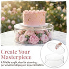 11.8 Inch Clear Acrylic Cake Stand, Round Cylinder Display Riser Dessert Cupcake Holder with Hollow Bottom, alternate view 7