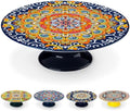 11.8 Inch Porcelain Cake Stand, Colorful Design, Regal Bloom in Regal Bloom