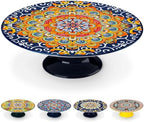 11.8 Inch Porcelain Cake Stand, Colorful Design, Regal Bloom in Regal Bloom