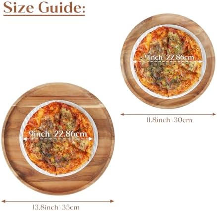11.8 inches Round Wood Tray, Wooden Serving Tray, Acacia Plates, Appetizer Charcuterie Board, Tray Organizer for, alternate