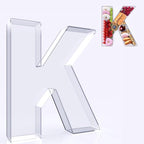 11" Acrylic Letter Charcuterie Box, Reusable Fillable Alphabet Number Shaped Form Tray for Birthday