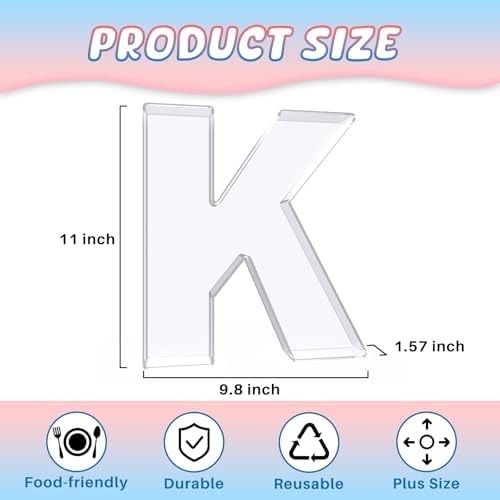 11" Acrylic Letter Charcuterie Box, Reusable Fillable Alphabet Number Shaped Form Tray for Birthday, alternate view 3