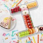 11" Acrylic Letter Charcuterie Box, Reusable Fillable Alphabet Number Shaped Form Tray for Birthday, alternate view 2