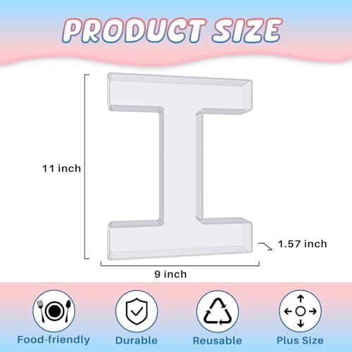 11" Acrylic Letter Charcuterie Box, Reusable Fillable Alphabet Number Shaped Form Tray for Birthday, alternate view 3