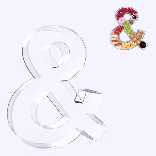 11" Acrylic Letter Charcuterie Box, Reusable Fillable Alphabet Number Shaped Form Tray for Birthday