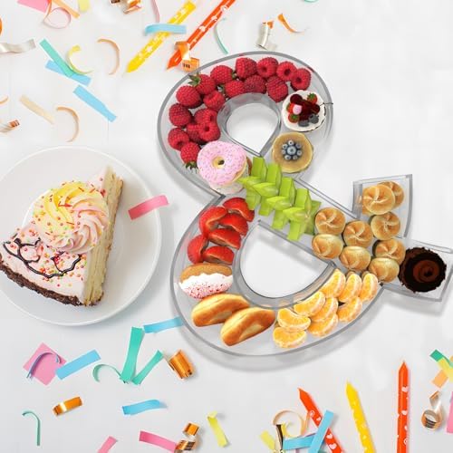 11" Acrylic Letter Charcuterie Box, Reusable Fillable Alphabet Number Shaped Form Tray for Birthday, alternate view 2