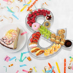 11" Acrylic Letter Charcuterie Box, Reusable Fillable Alphabet Number Shaped Form Tray for Birthday, alternate view 2