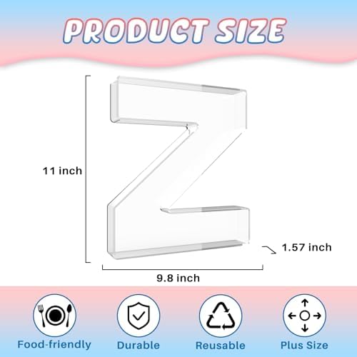 11" Acrylic Letter Charcuterie Box, Reusable Fillable Alphabet Number Shaped Form Tray for Birthday, alternate view 3