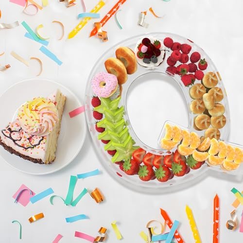 11" Acrylic Letter Charcuterie Box, Reusable Fillable Alphabet Number Shaped Form Tray for Birthday, alternate view 2