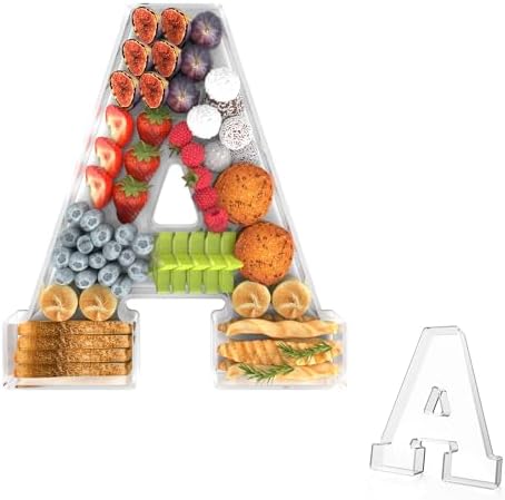 11" Acrylic Letter Charcuterie Tray, Charcuterie Letters Fillable Box for food, Reusable Serving Cake Candy Dish