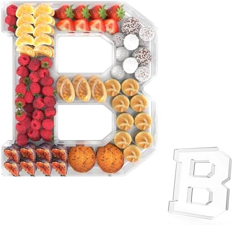 11" Acrylic Letter Charcuterie Tray, Fillable Alphabet & Number Box(Letter B) in 11" in Letter B
