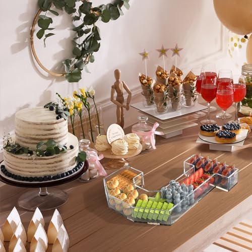 11" Acrylic Letter Charcuterie Tray, Fillable Alphabet & Number Box(Letter J) in 11" in Letter J, alternate view 6