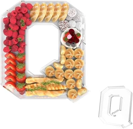 11" Acrylic Letter Charcuterie Tray, Fillable Alphabet & Number Box(Letter Q) in 11" in Letter Q