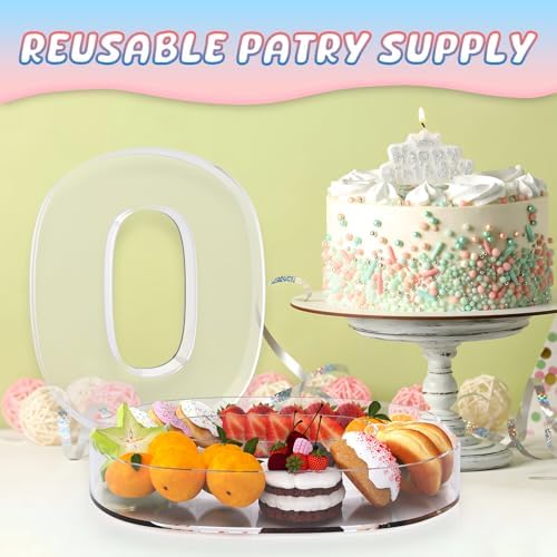 11" Acrylic Number Charcuterie Board Box, Reusable Fillable Number Cake Candy Dish Display Serving Tray for, alternate view 5