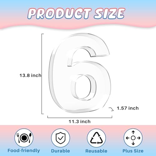 11" Acrylic Number Charcuterie Board Box, Reusable Fillable Number Cake Candy Dish Display Serving Tray for, alternate view 3
