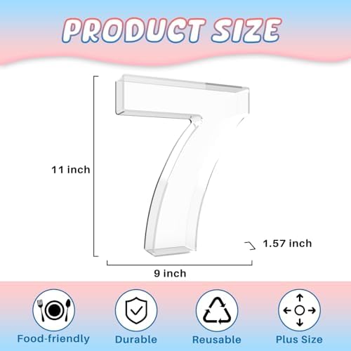11" Acrylic Number Charcuterie Board Box, Reusable Fillable Number Cake Candy Dish Display Serving Tray for, alternate view 3