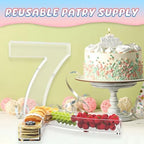 11" Acrylic Number Charcuterie Board Box, Reusable Fillable Number Cake Candy Dish Display Serving Tray for, alternate view 5