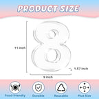 11" Acrylic Number Charcuterie Board Box, Reusable Fillable Number Cake Candy Dish Display Serving Tray for, alternate view 3