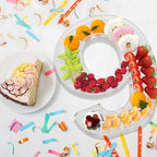 11" Acrylic Number Charcuterie Board Box, Reusable Fillable Number Cake Candy Dish Display Serving Tray for, alternate view 2