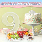 11" Acrylic Number Charcuterie Board Box, Reusable Fillable Number Cake Candy Dish Display Serving Tray for, alternate view 5