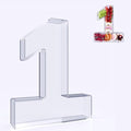 11" Acrylic Number Charcuterie Box, Reusable Fillable Alphabet Number Shaped Form Tray for Birthday