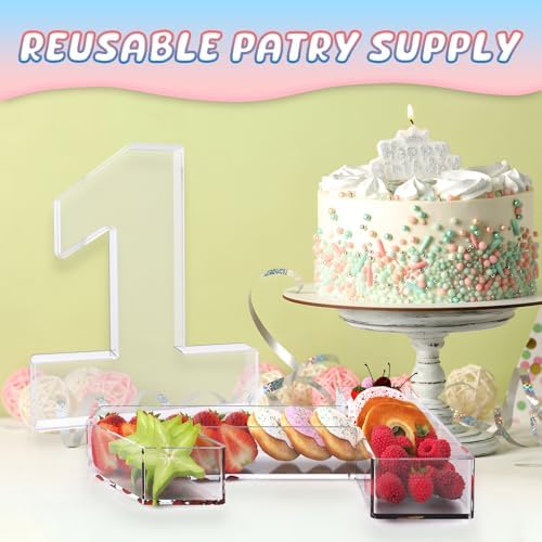 11" Acrylic Number Charcuterie Box, Reusable Fillable Alphabet Number Shaped Form Tray for Birthday, alternate view 5