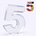 11" Acrylic Number Charcuterie Box, Reusable Fillable Alphabet Number Shaped Form Tray for Birthday