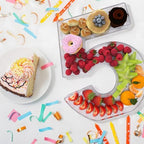 11" Acrylic Number Charcuterie Box, Reusable Fillable Alphabet Number Shaped Form Tray for Birthday, alternate view 2