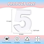 11" Acrylic Number Charcuterie Box, Reusable Fillable Alphabet Number Shaped Form Tray for Birthday, alternate view 3