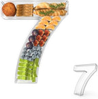 11" Acrylic Number Charcuterie Tray, Fillable Number Charcuterie Box for Food, Reusable Serving Cake Candy Dish