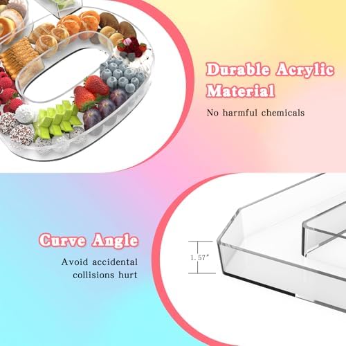 11" Acrylic Number Charcuterie Tray, Fillable Number Charcuterie Box for Food, Reusable Serving Cake Candy Dish, alternate