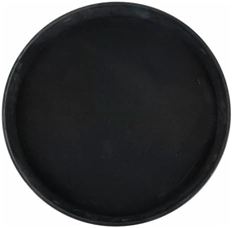 11" Black Easy Hold Rubber Lined Plastic Tray in Black