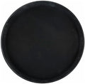 11" Black Easy Hold Rubber Lined Plastic Tray in Black