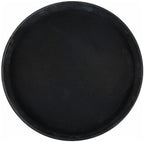 11" Black Easy Hold Rubber Lined Plastic Tray in Black