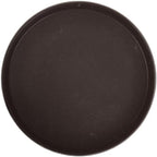11" Brown Easy Hold Rubber Lined Plastic Tray in Brown