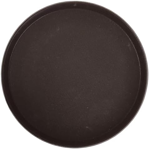 11" Brown Easy Hold Rubber Lined Plastic Tray in Brown