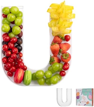 11" Clear Acrylic Letter & Number Charcuterie Tray-Reusable Fillable Alphabet Box for Displaying Candy, Cake