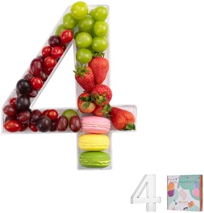 11" Clear Acrylic Letter & Number Charcuterie Tray-Reusable Fillable Alphabet Box for Displaying Candy, Cake