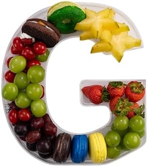 11" Clear Acrylic Letter & Number Charcuterie Tray-Reusable Fillable Alphabet Box for Displaying Candy, Cake
