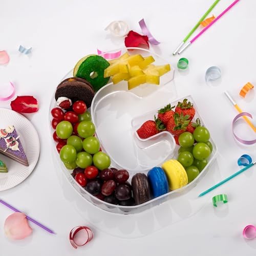 11" Clear Acrylic Letter & Number Charcuterie Tray-Reusable Fillable Alphabet Box for Displaying Candy, Cake, alternate view